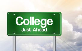  clip art of road sign that says "College Just Ahead"